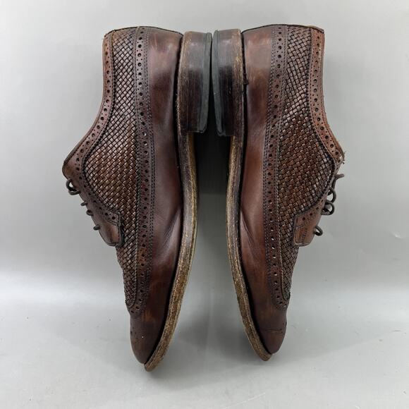Allen Edmonds Leiden Woven Wingtip Oxford Men Size 8.5 3E Brown Brogue Low Shoes main image 8